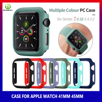 เคสนาฬิกา + ฟิล์มนิรภัยสำหรับ Apple Watch,เคสป้องกันโทรศัพท์ขนาด44Mm 42Mm 40Mm 38Mm 41Mm 45Mm สำหรับ I Watch 7 6 5 4 3 2 1 SE