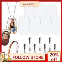 N73VHRHM 7 PCS สีขาวขาว ป้ายสุนัขเปล่า การระเหิดของ วงรีทรงรี ป้ายติดสัตว์เลี้ยง งานฝีมือดีไอวาย ว่างเปล่าไม่มี ป้ายอลูมิเนียมสองด้าน ตกแต่งด้วยการตกแต่ง