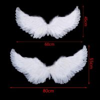 Swallow shape White Angel Feather Wings With Elastic Straps For Kids Party Decor SG