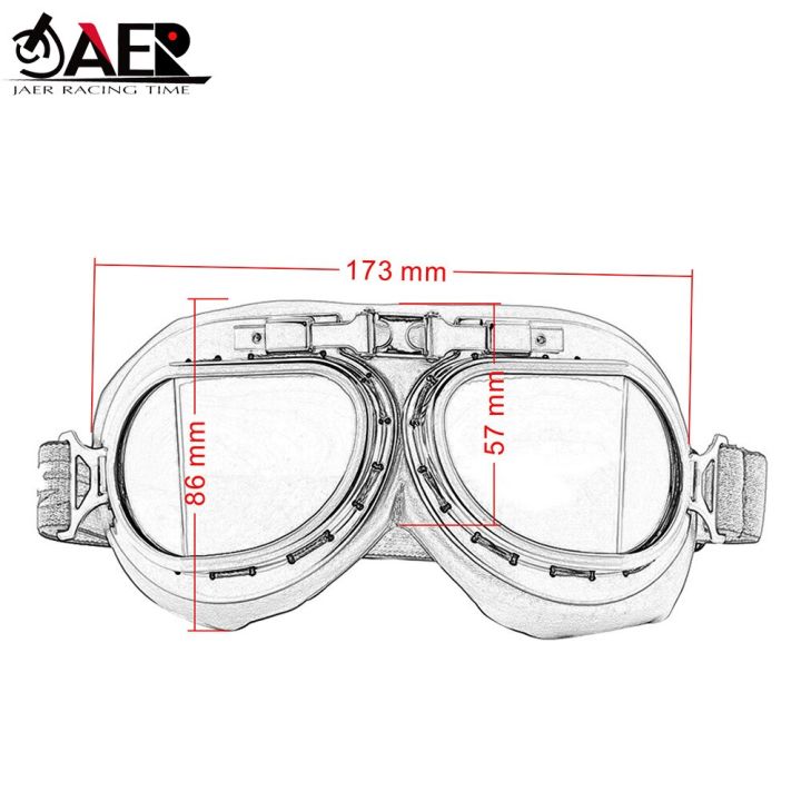 แว่นตาขี่มอเตอร์ไซค์แบบเรโทรหมวกกันน็อคแว่นกันแดดสำหรับนักบินสตีมพังค์วินเทจเจ็ทเอทีวีสกี