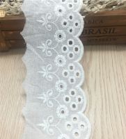 [HOT!] 5 Meters Ivory Off white Lace Fabric Skirt Cotton Cloth Embroidery Fabric DIY Fabric Clothing Accessories 6.5CM Width