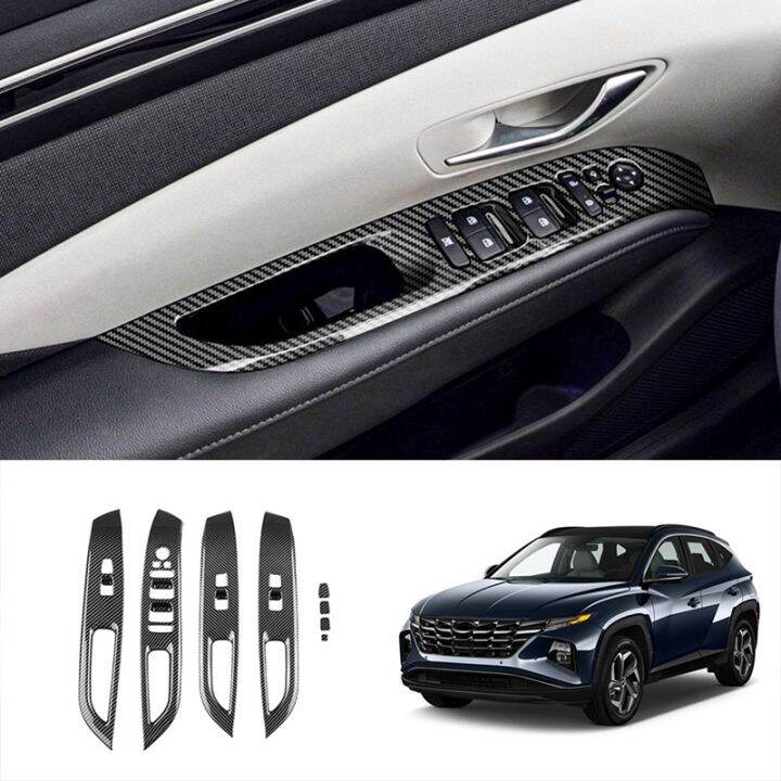 1 Set Car Carbon Fiber Car Button Switch Accessories for Hyundai Tucson ...