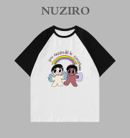 NUZIRO (พร้อมส่ง)เสื้อยืดแขนสั้นผ้านิ่ม รูปแบบน่ารักสะกดสี เด้ง ใส่สบาย สไตล์เกาหลี #A2986