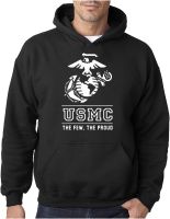 Lucky Ride USMC Logo Sweatshirt The Few The Proud The Marines Mens Hoodie