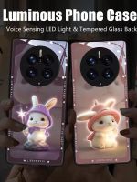 Nana Ko Electron】ไฟ LED กระต่ายดาวสะท้อนแสงแวววาวเคสโทรศัพท์ด้านหลังกระจกเทมเปอร์สำหรับ Huawei P30 P40 P50 P60 Mate 30 40 50 Nova 10 Pro Plus