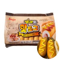 อาหารเกาหลี? 핫도그 ฮอทด็อก(ใส้กรอก) Jinju Crispy Hot Dog 1kg, 2.1kg?1 kg/20ชิ้น