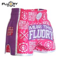 FLUORY Fire Base Muay Thai Shorts Sanda Combat Fighting Training Competition Childrens Adult Printed Boxing Pants 2019 New