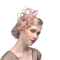 งานแต่งงานเจ้าสาว Fascinator หมวก Ruffles ดอกไม้ Feather Tea Party ผู้หญิงผม