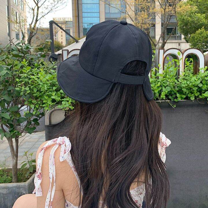 cc-new-solid-color-soft-cotton-women-bucket-hat-spring-summer-adjustable-outdoor-beach-sun-hats-foldable-panama-caps-ponytail-cap