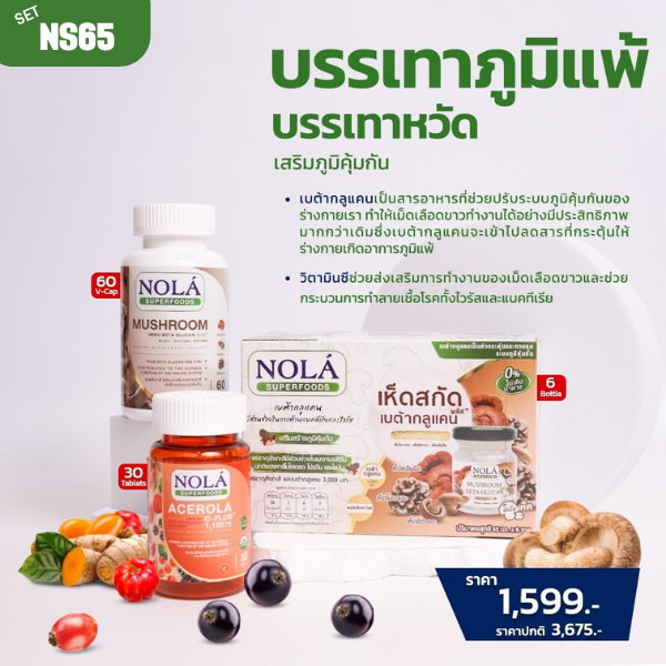 (ลดราคาพิเศษ)Nola Superfoods(โนล่า ซุปเปอร์ฟู้ดส์) Set NS65 บรรเทา