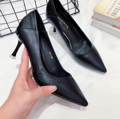 Slender ted toe high heels womens summer and autumn new -mat black sexy shoes
