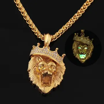 Gold Lion Pendant, Mens Gold Pendant, Lion Head, Proclamation Jewelry