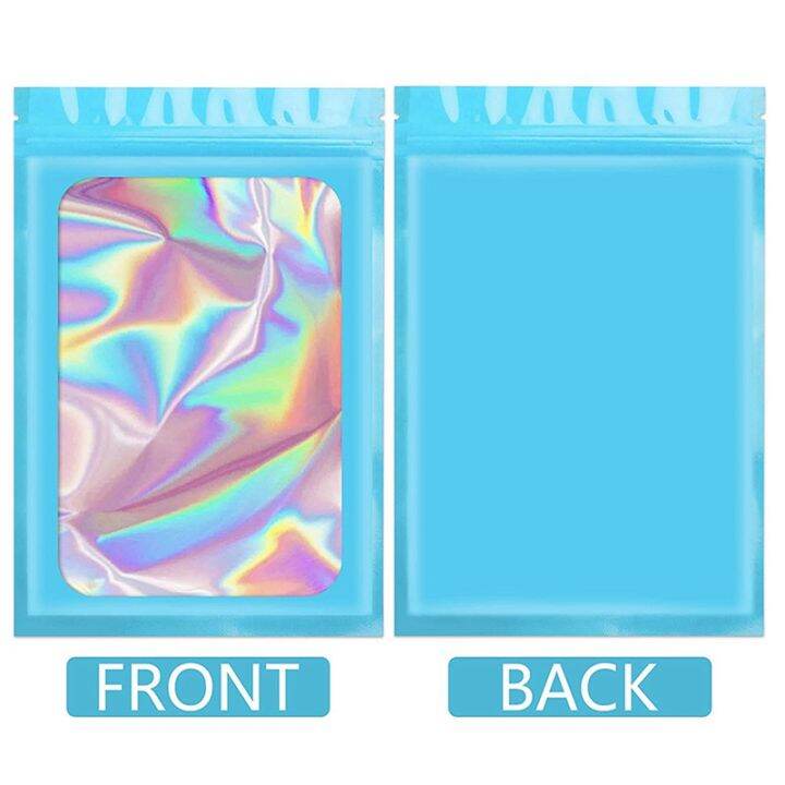 1000pcs-resealable-holographic-bags-smell-proof-mylar-pouch-with-clear-window-for-food-storage-party-favor-business