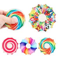 Rainbow Fidget Spinner Toys Colorful Stress Relief Adults Children Fingertip Hand Spinner Fun Optical Illusion Autism ADHD Gifts