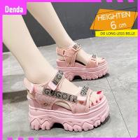 COD DSFGERTGYERE Thick Sole Velcro Flats Wedges Sandal Women Casual Sports Ladies Anti Slip Platform Sandals Heels厚底魔术贴平底坡跟凉鞋女士休闲运动内增高凉鞋