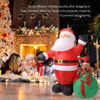 คริสต์มาส Inflatable Decor 6.2ft Santa และ Deer IP44 กันน้ำพร้อมไฟ LED พัดลมตกแต่งลานสำหรับเทศกาล