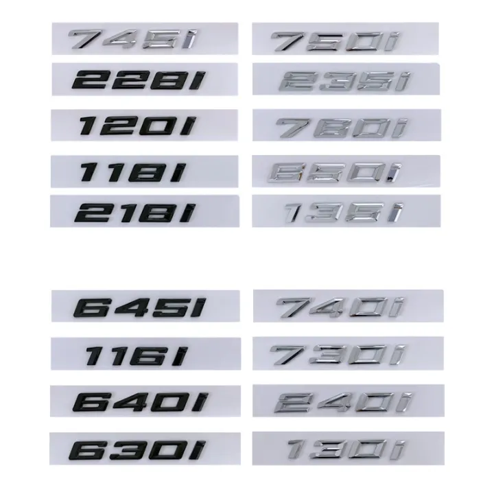 New digit letter emblem Rear trunk logo sticker for BMW 520i 523i 525i ...