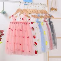 【jeansame dress】สาวแต่งตัวฤดูร้อนเด็กสลิง T Ulle Pettskirt หวานลูกไม้เด็กชุดเจ้าหญิงพรรค Vestidos Para เสื้อผ้า1-6ครั้งดอกไม้เย็บปักถักร้อย