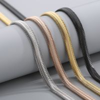 Four-color 6/8mm Chunky Braided Snake Chain Trend Stainless Steel Men Ladies Choker Flat Link Fashion Accessories Fashion Chain Necklaces