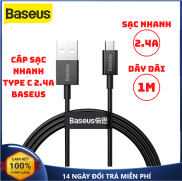 Cáp Sạc Nhanh 2.4A Baseus USB to Micro USB Dây Sạc Nhanh Micro USB Dài 1M