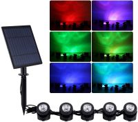 Solar Powered Underwater Lights Multicolor Submersible Pond Landscape Spotlights for Garden Pool Pond Yard Outdoor Lighting