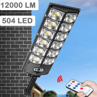 ไฟพลังงานแสงอาทิตย์กลางแจ้งกันน้ำ Motion Sensor LED โคมไฟถนน12000 Lumens แสงแดดสำหรับสวนลานสวนตรวจจับสปอตไล