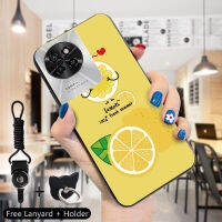 เคส PMP สำหรับ Tecno Camon 20 Camon 20 Pro Itel S23 (แหวนใส่นิ้ว + เชือกเส้นเล็ก) เคสลายผลไม้แตงโมมะนาวสตรอเบอร์รี่ซิลิโคนกันกระแทกปลอกเคสโทรศัพท์ป้องกัน TPU