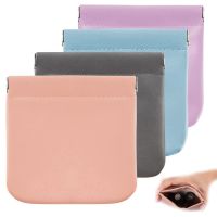 4Pcs Automatic Closing Lipstick Pouch PU Leather Cable Organizer Bag Coins Keys Organizer Bag Jewelry Storage Pouch