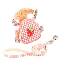 Fruits pattern Vest type dog traction rope backpack Teddy small dog breast strap walking rope dog chain leash
