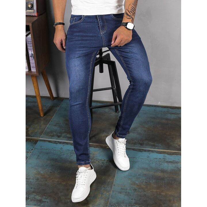 jeans-jeans-magro-e-lavado-masculino-monocrom-tico-cal-a-l-pis-ยืด-streetwear-เข้ารูปพอดี-de-corrida-azul-moda