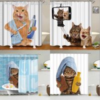 【CW】✘▽﹉  Polyester Shower Curtain with Hooks Bathtub Screens Large Size Wall