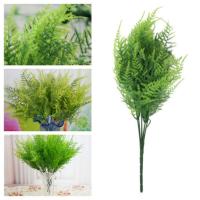 7 Stems Artificial Plants Asparagus Fern Plastic Ferns Green Leaves Fake Flower Wedding Office Home Ornaments Table Decorations Spine Supporters