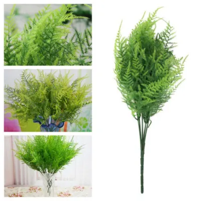 7 Stems Artificial Plants Asparagus Fern Plastic Ferns Green Leaves Fake Flower Wedding Office Home Ornaments Table Decorations Artificial Flowers  Pl