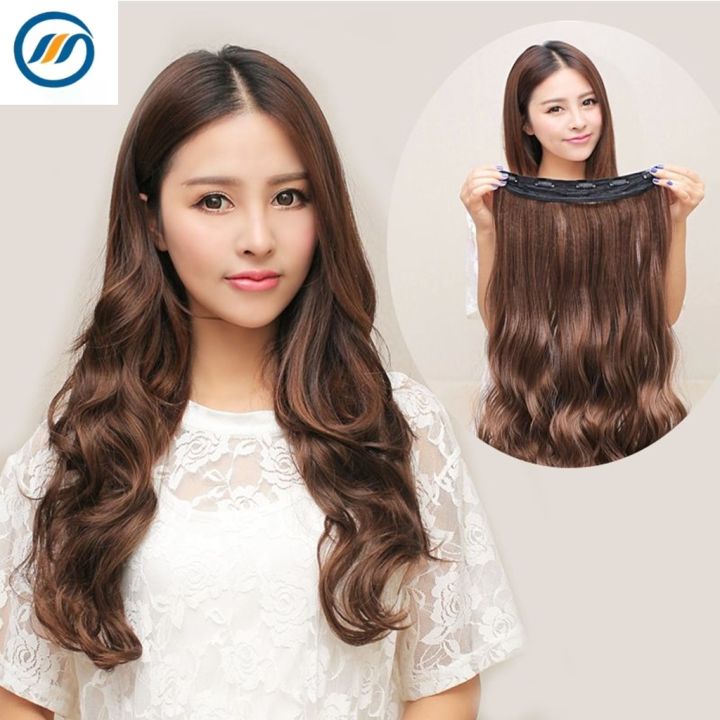 Gm Wig Female Long Hair One Piece Wig Patch Seamless Hair Extension Big Wave Long Curly Hair 1729