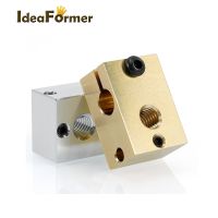 ∋∏๑ 3D Printer Parts E3D V6 Upgraded Block Aluminum Brass Official Heater Block For PT100 Thermistor NTC100K J-head Hotend Extruder