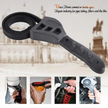 Strap Wrench Oil Filter Removal Tool Belt Wrench Holder Jar Opener Tool, Spanner  Wrench Adjustable Plumbing Pipe Wrench Pliers 