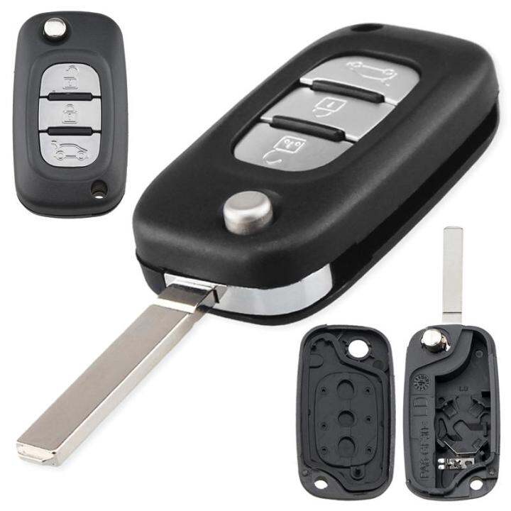 3 Buttons Car Key Fob Case Shell Replacement Flip Folding Remote Case ...