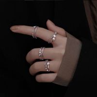 LEIFTNO ง่าย สาว เรียบง่าย อารมณ์ แหวนนิ้วมือ แหวนปรับได้ แหวนเปิดผู้หญิง แหวนสไตล์เกาหลี เครื่องประดับแฟชั่น