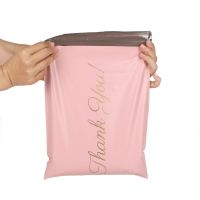 Relcheer 50Pcs PE THANK YOU Express Packaging Parcel Bag Pink Envelope Shipping Delivery Bags Waterproof Logistics Mailing Pouch