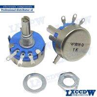 2pcs WH5-1A 10k 100K 47K 22K 4.7K 1M 470K 220K 470R 1K ohm 3-Terminals Round Shaft Rotary Taper Carbon Potentiometer