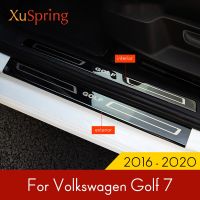 สำหรับ VW Golf 7 2016 2017 2018 2019 2020 2021 Eu/us รุ่นรถ Scuff แผ่นประตู Sill Trim ยินดีต้อนรับเหยียบรถ-อุปกรณ์จัดแต่งทรงผม