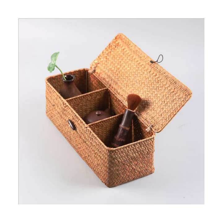 2pcs-storage-basket-hand-woven-creative-rice-table-coffee-table-storage-basket-with-lid