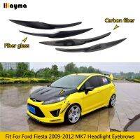 ที่ครอบไฟหน้ารถคาร์บอนไฟเบอร์สำหรับ Ford Fiesta 2009-2012ที่ครอบคิ้ว MK7ใยแก้วไฟเบอร์กลาสชุดไฟหน้ารถจักรยานแต่งตาสติ๊กเกอร์ตกแต่ง