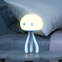 Cute Jellyfish LED Pat Night Lamp USB Touch Control Silicone Sensor Pat Light for Baby Bedroom Decor Bedside Table Lamp Gift