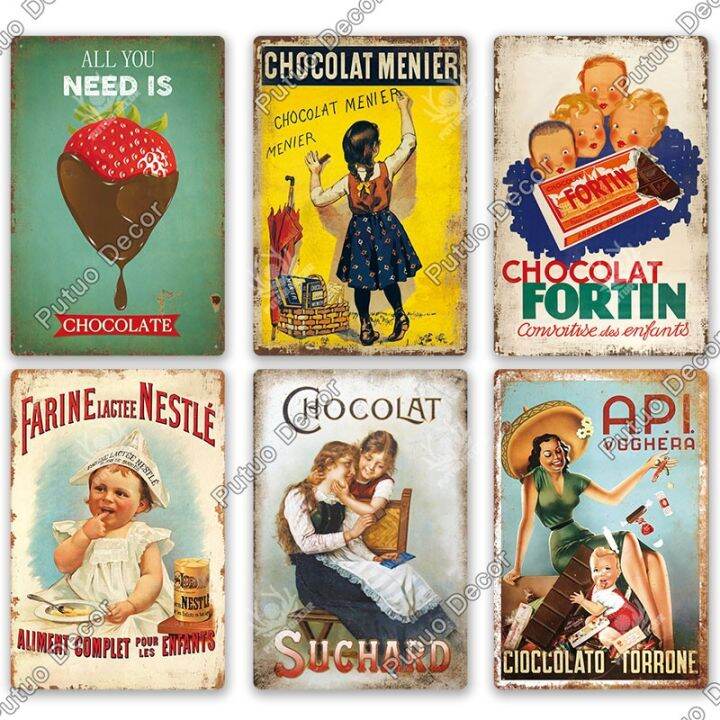 yf-putuo-chocolate-metal-sign-tin-plaque-signs-iron-painting-for-area-restaurant-wall