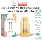 Set rơ lưỡi và bàn chải đánh răng silicon cho bé từ 0 - 18 tháng - Mokids