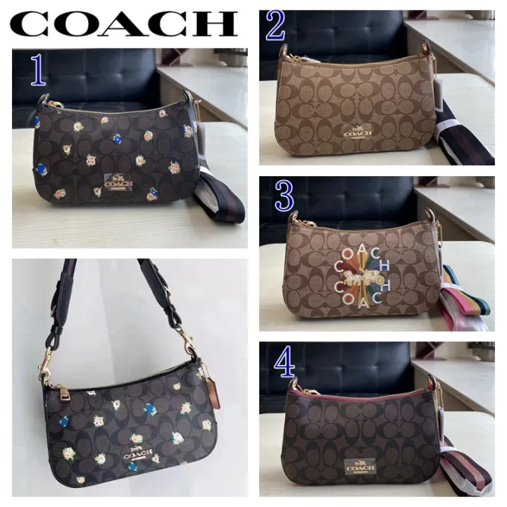 Coach new shoulder bag women fashion messenger half moon bag flower pattern  in stock 6823 7264 6817 6825 | Lazada PH