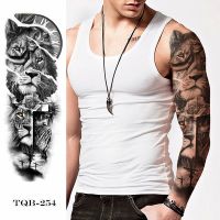 hot！【DT】▽❁  1pc Men Male Temporary Tattoos Stickers Arm Big Christ