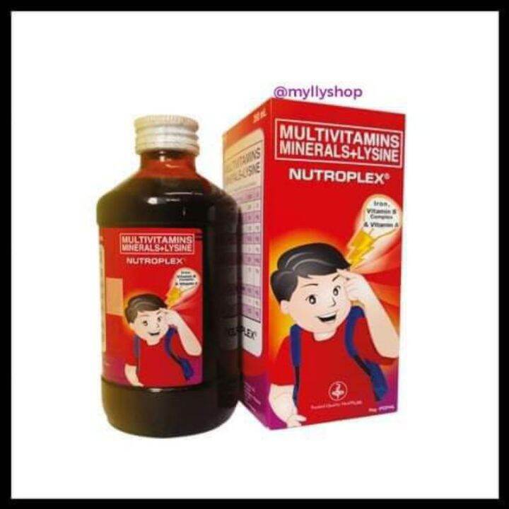 NUTROPLEX SYRUP MULTIVITAMINS MINERALS,+LYSINE 250 ml | Lazada PH