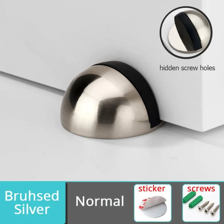 Stainless Steel Door Stopper Dual Catch No Punching Door